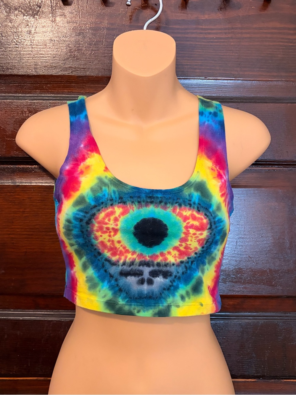Source Unknown Rainbow Tie-Dye Crop Tank Top